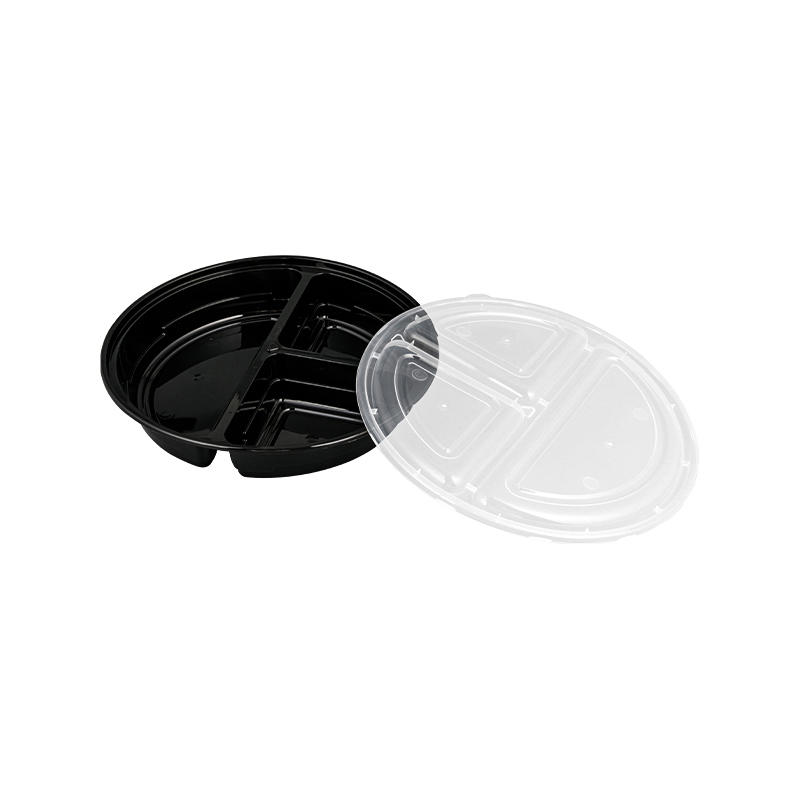 Mess-proof spill with clear lid plastic fast food box