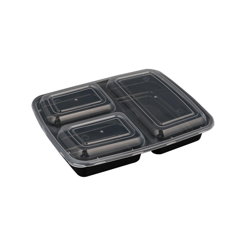 Recyclable easy stackable 2 compartment food container plastic fast food box