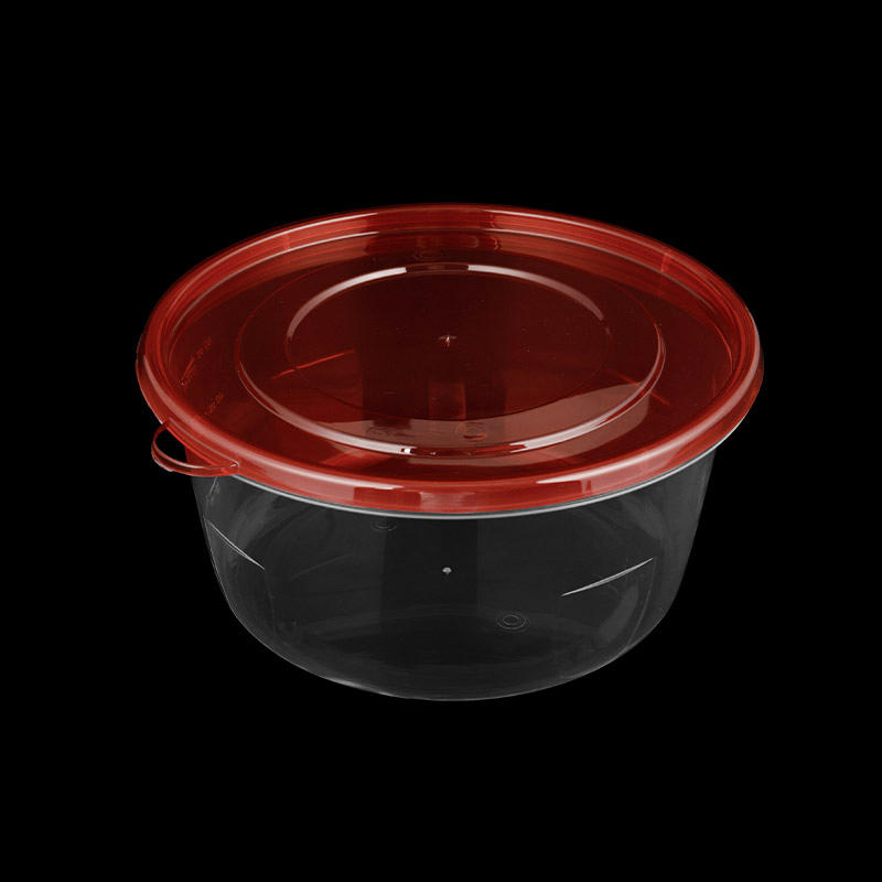 Heavy-duty, durable, shatter-proof round plastic crisper with lid