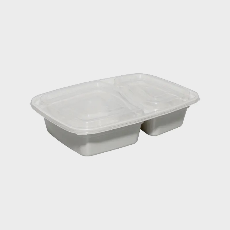 Microwave-Safe Double-Compartment Plastic Food Container