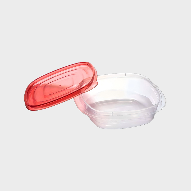 PFB018 650ml Micro-Capacity Square PP Food and Agricultural Storage Container Set with Red Lid