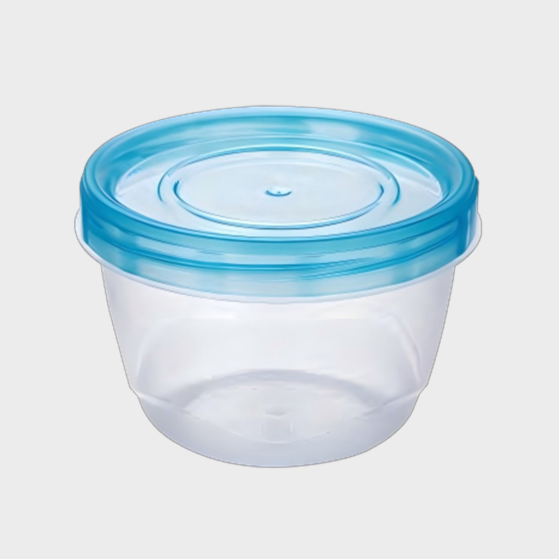 PFB019 473ml Round PP Ice Cream Storage Cup with Blue Lid