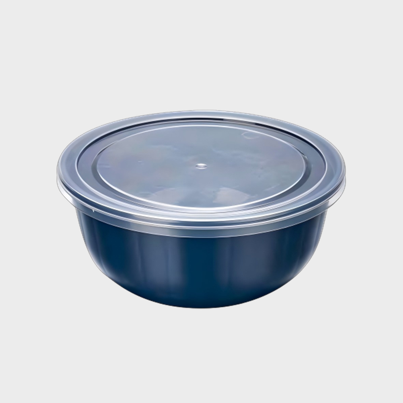 PFB021 885ml Round Bowl-Shaped Deep Blue PP Food Storage Container with Clear Lid