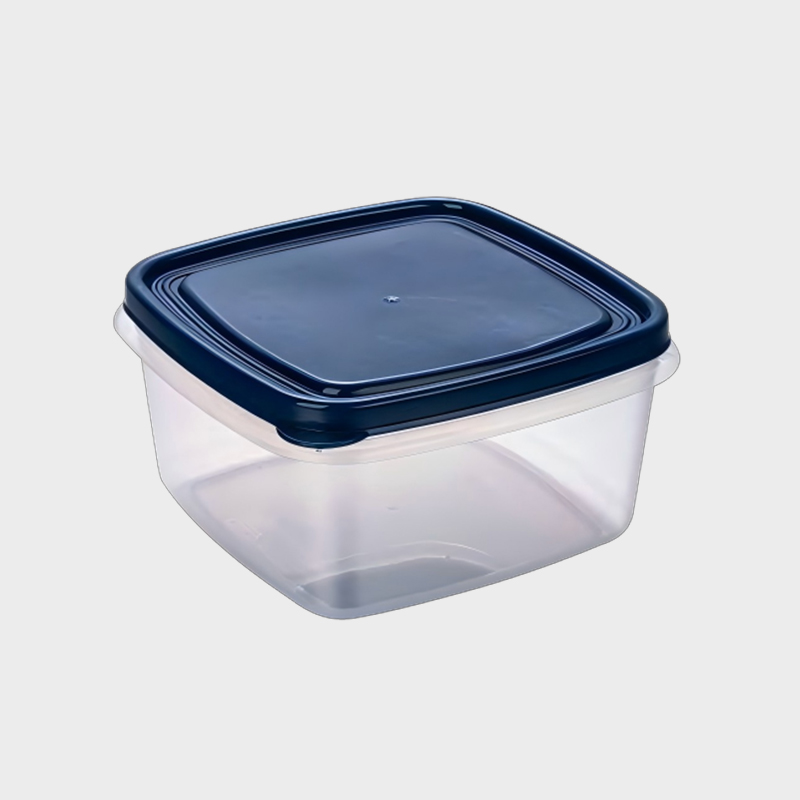 PFB022 1250ml Equilateral Square PP Food and Agricultural Storage Container with Blue Lid