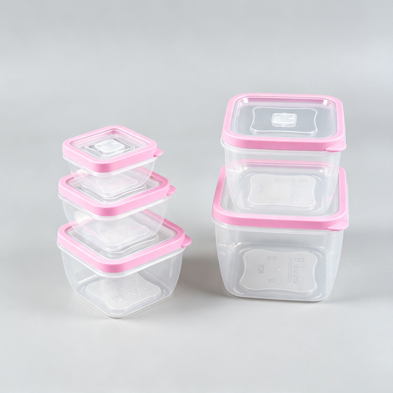 PFT004 330ml-2880ml 5-Piece Square PP+TPE Food and Agricultural Storage Container Nestable Set